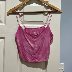 Urban Outfitters Pink Tie-dye Crop Top